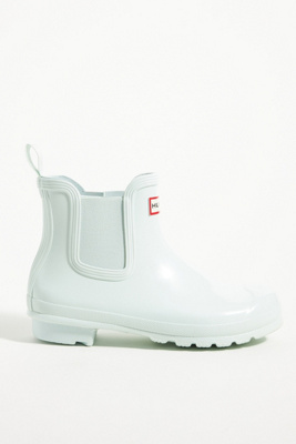 Hunter Original Gloss Waterproof Chelsea Boot In Mint