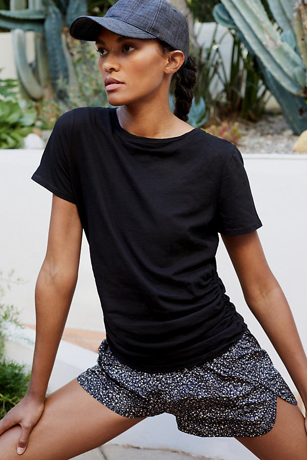 T.la Classic Ruched Tee In Black
