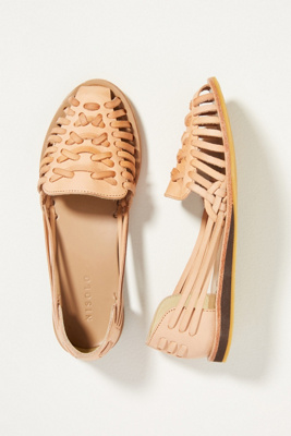 Nisolo Woven Leather Sandals In Beige