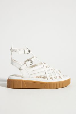 Sam Edelman Criss-cross Platform Sandals In White