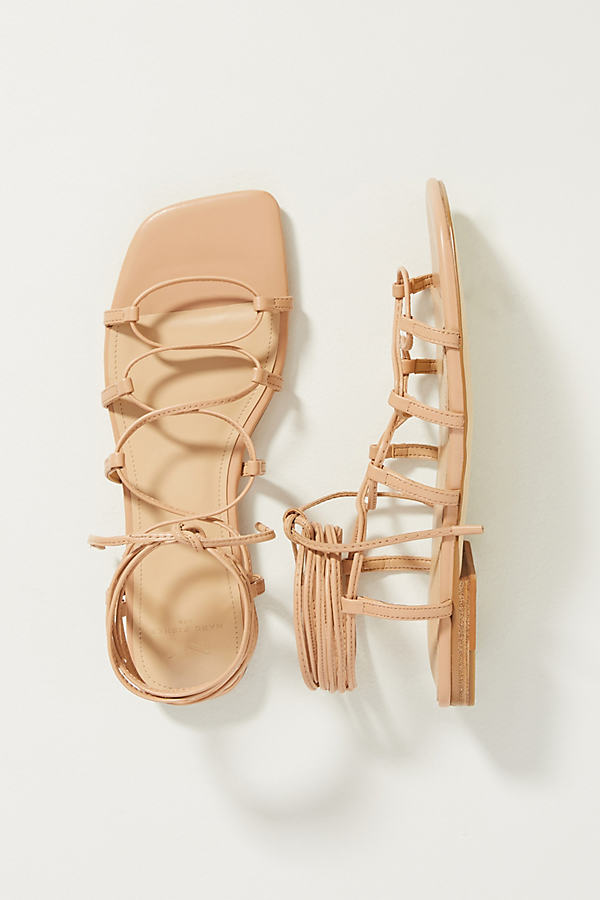 Marc Fisher Ltd Marc Fisher Lace-up Sandals In Beige