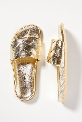 Gold slides deals sandals