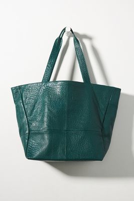 Anthropologie Everyday Leather Tote Bag In Green