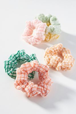 Anthropologie Checkered Scrunchie Set In Assorted | ModeSens