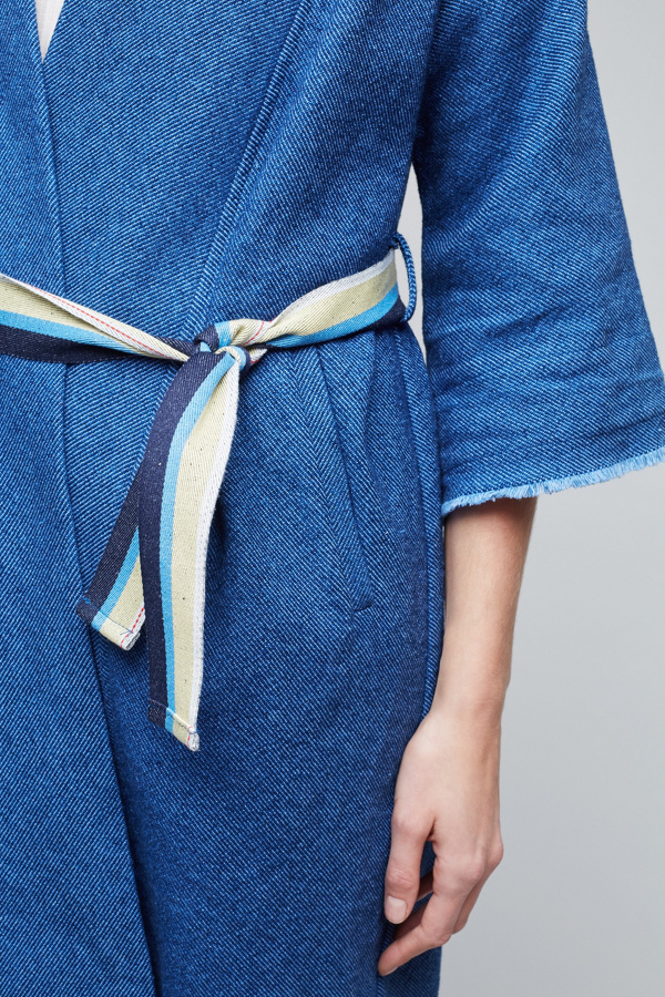 Slide View: 3: Maine Denim Longline Jacket, Blue