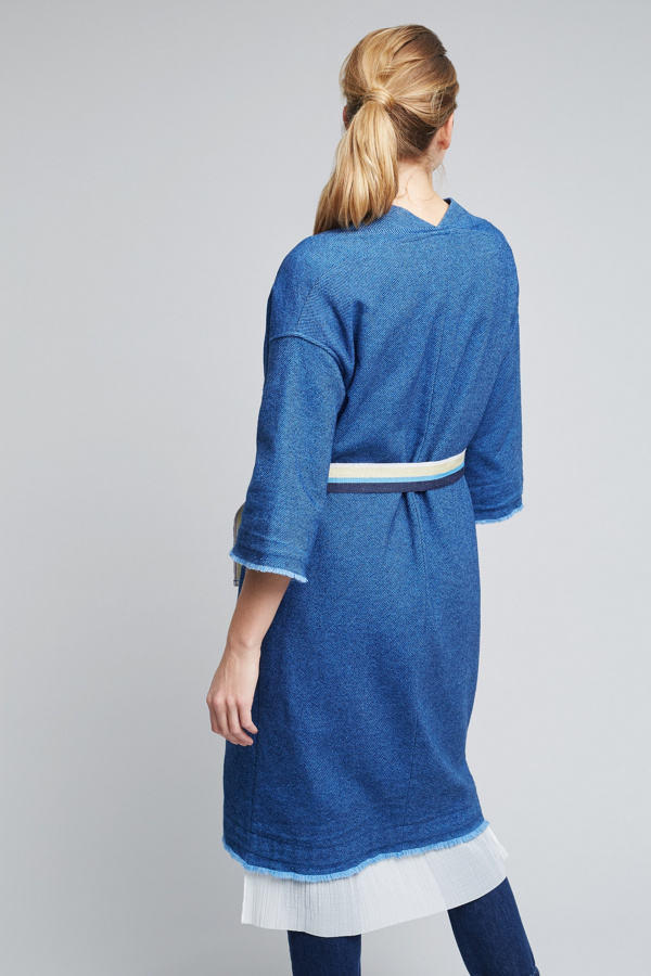 Slide View: 4: Maine Denim Longline Jacket, Blue