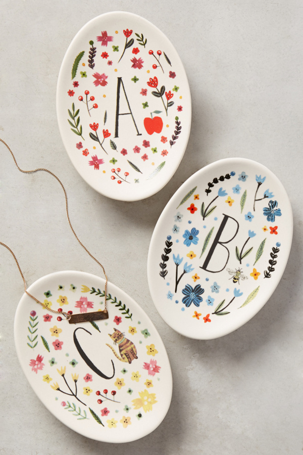 Slide View: 1: Monogrammed Meadow Trinket Dish