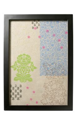 Stitch and Block Wall Art, Damask   Anthropologie