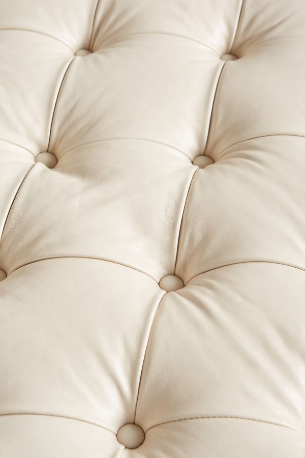 Premium Leather Florence Ottoman | Anthropologie