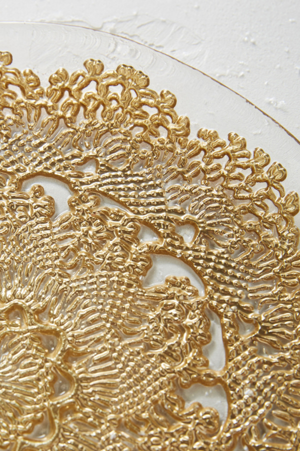 Metallic Lace Dessert Plate Anthropologie