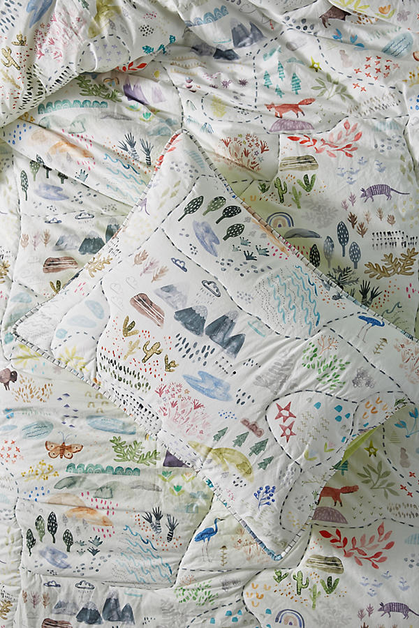 Slide View: 1: Wilderness Map Toddler Sham