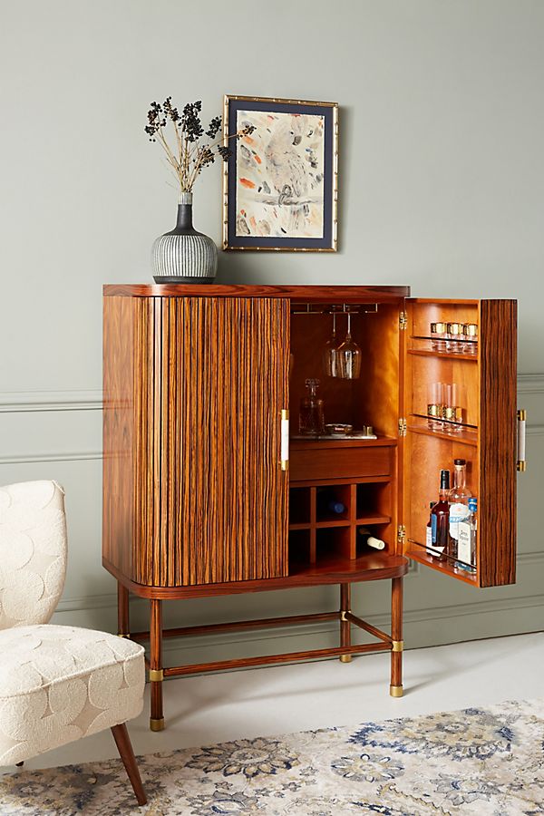 Slide View: 1: Deluxe Tamboured Media Cabinet