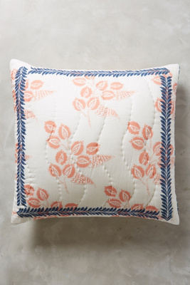 Woodblock Floral Euro Sham Anthropologie