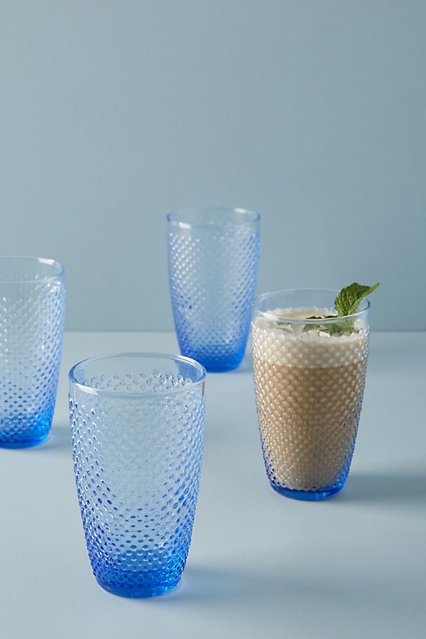 Slide View: 1: Hobnail Tumblers, Set of 4
