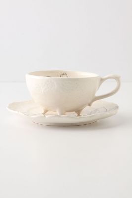 Anthropologie   Imagined Iris Cup & Saucer  