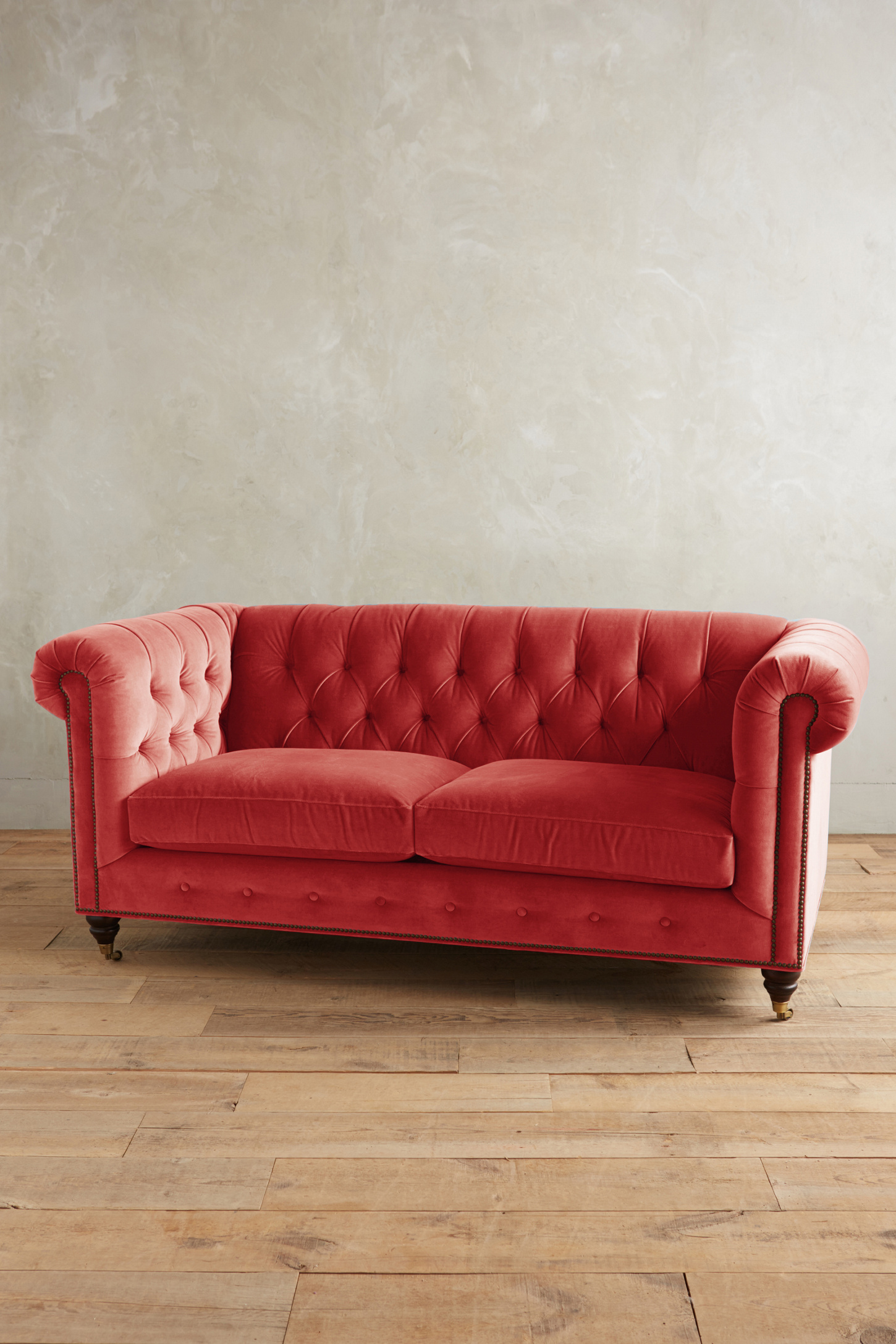 Velvet Lyre Chesterfield Petite Sofa Hickory Anthropologie