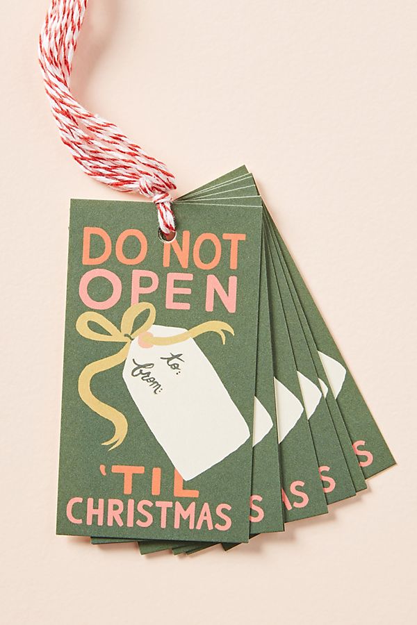 Slide View: 1: Rifle Paper Co. Don't Open Gift Tags, Set of 10