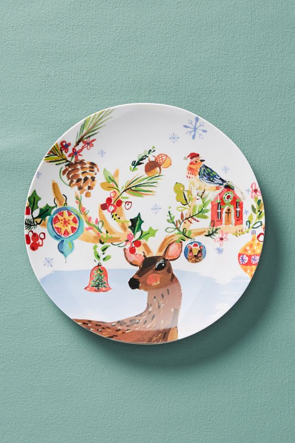 Slide View: 1: Kris Kringle Melamine Dessert Plate