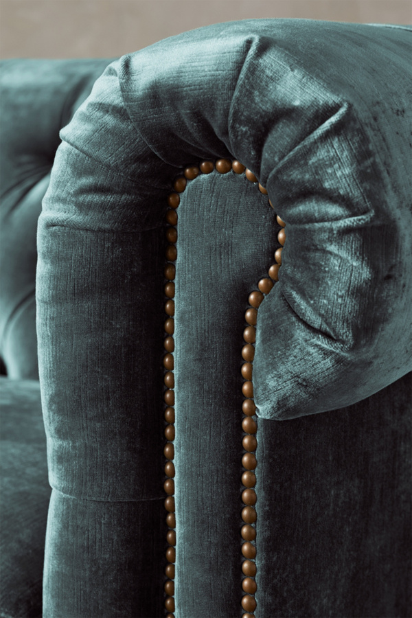 Velvet Lyre Chesterfield Sectional, Wilcox Anthropologie