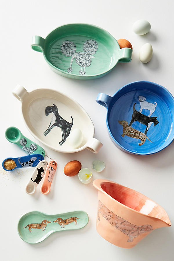 Slide View: 1: Painted Pup Mixing Bowl