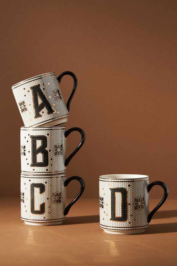 Tiled Margot Monogram Mug | Anthropologie