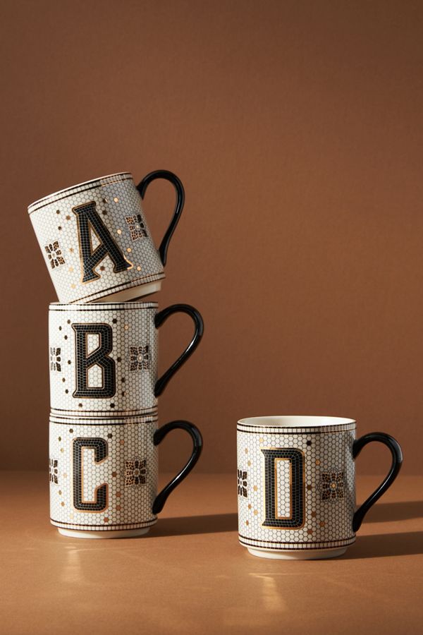 Tiled Monogram Mug | Anthropologie