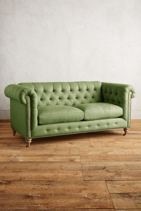 Velvet Lyre Chesterfield Sofa, Wilcox | Anthropologie