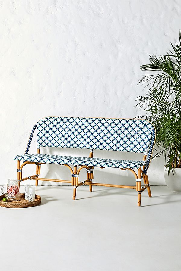 Slide View: 1: Woven Bistro Dining Bench