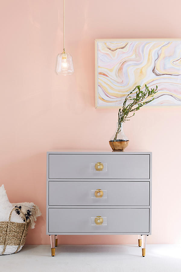 Slide View: 1: Lacquered Regency Three-Drawer Dresser