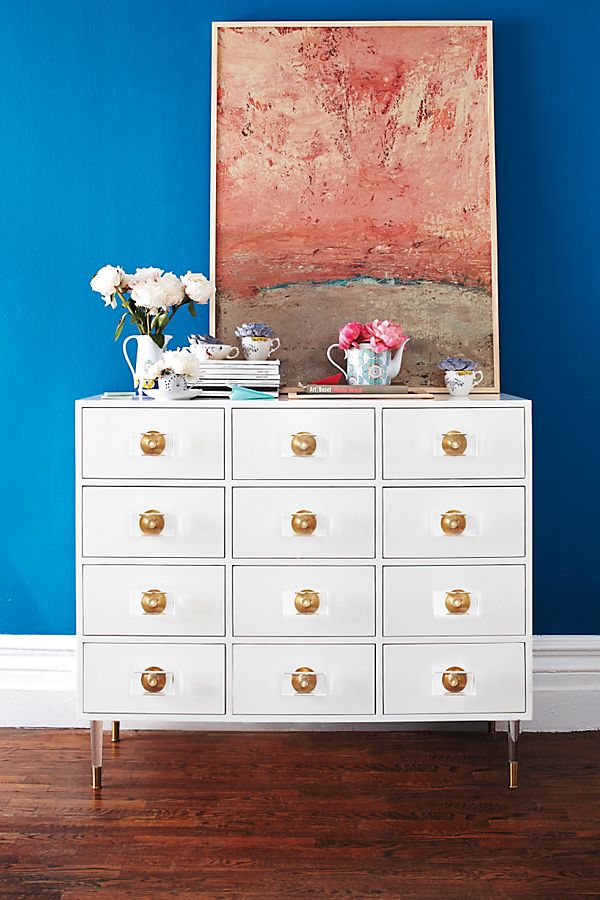Slide View: 3: Lacquered Regency Twelve-Drawer Dresser