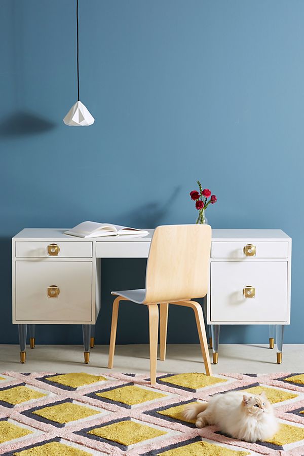 Slide View: 1: Lacquered Regency Desk