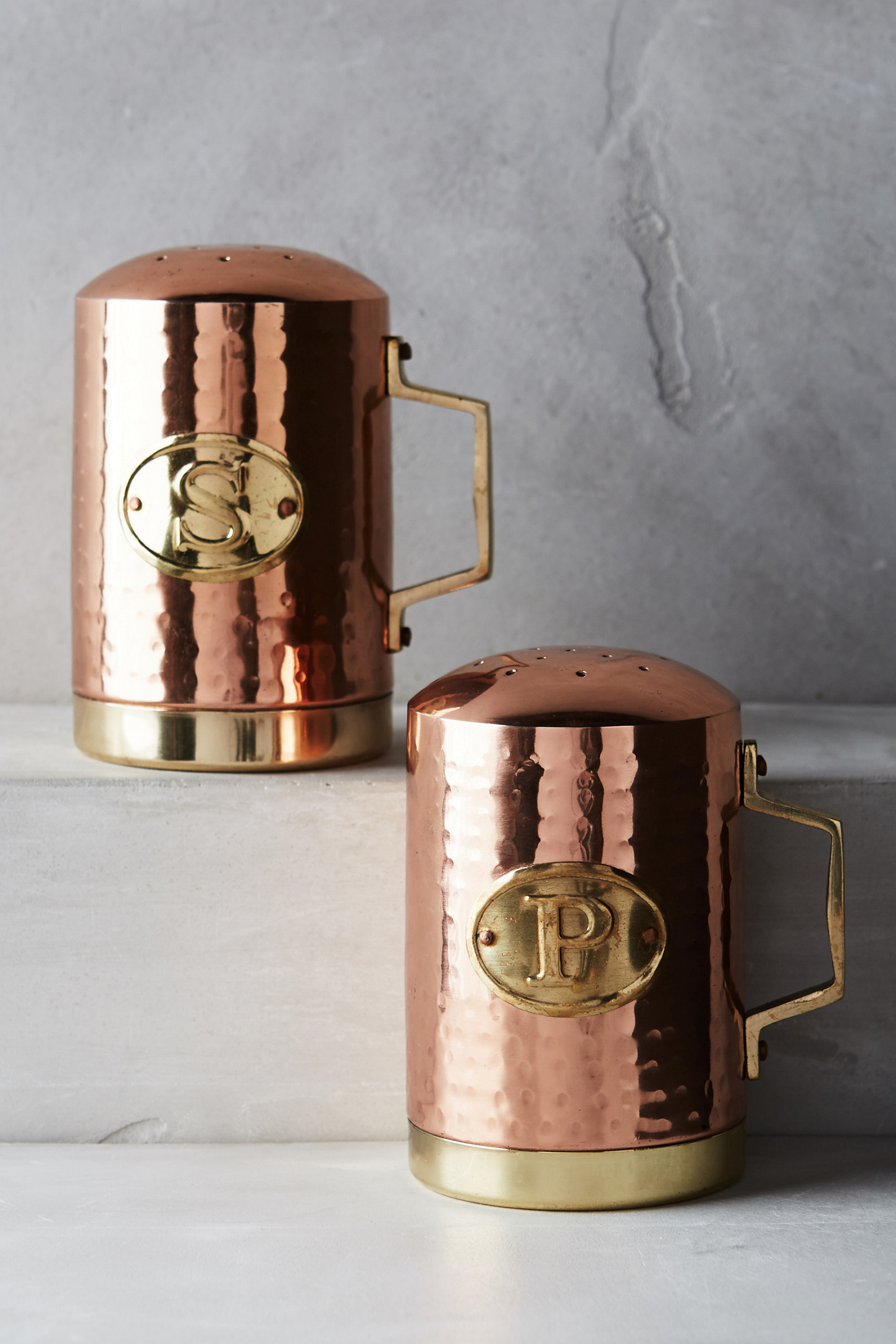 Hammered Copper Salt & Pepper Shakers